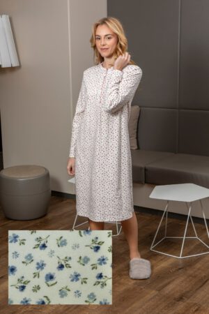 Camisa con tapeta y festón rizado, Bella Agua