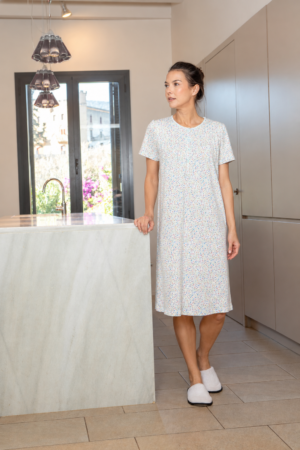Camisa de manga corta con tapeta y canesú, Danelle